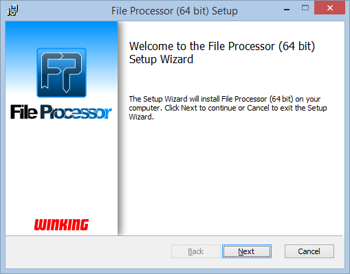 File Processor installation setup wizard