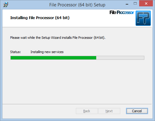 File Processor installation installing service