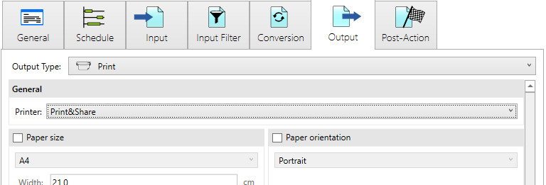 channel output print